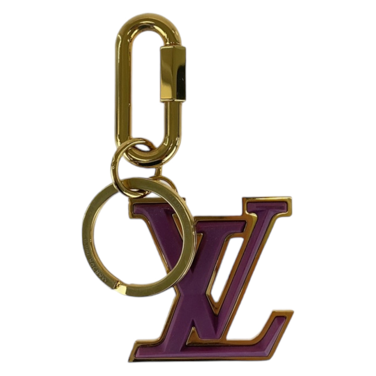 12314
LOUIS VUITTON ルイヴィトン LVロゴ ポルトクレ パープル ゴールド金具 メタル M68298 キーホルダー チャーム  レディース