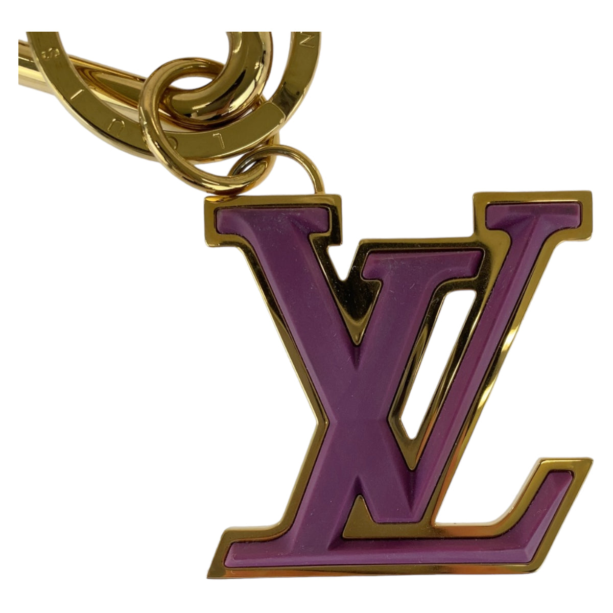 12314
LOUIS VUITTON ルイヴィトン LVロゴ ポルトクレ パープル ゴールド金具 メタル M68298 キーホルダー チャーム  レディース