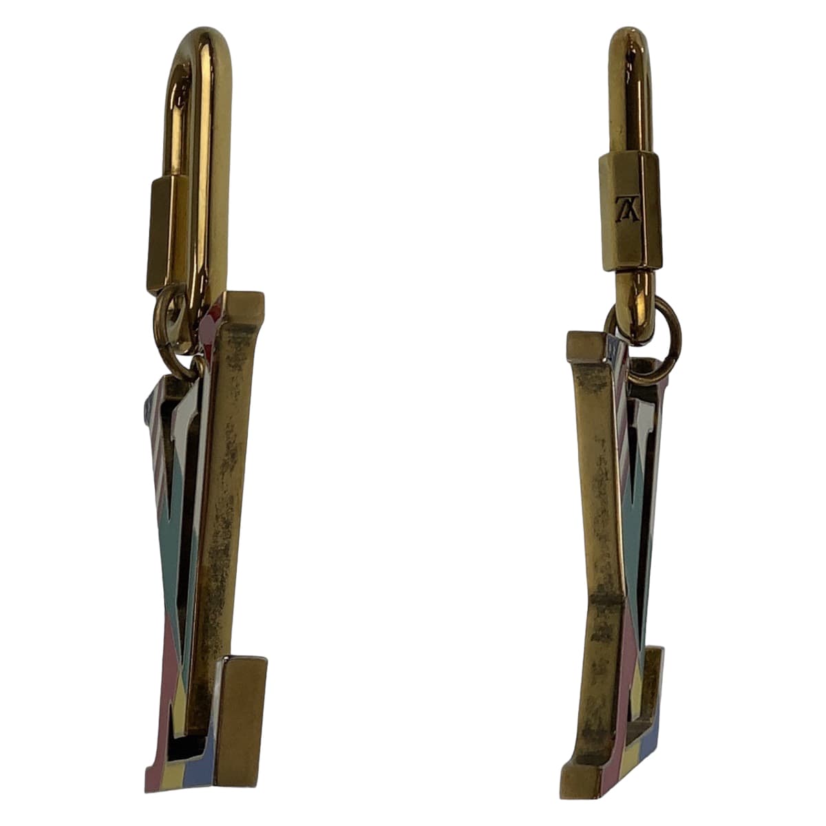 11760
LOUIS VUITTON ルイヴィトン モノグラム ビジューサック LVフラグ マルチカラー ゴールド金具 メタル MP2484 キーホルダー チャーム  メンズ