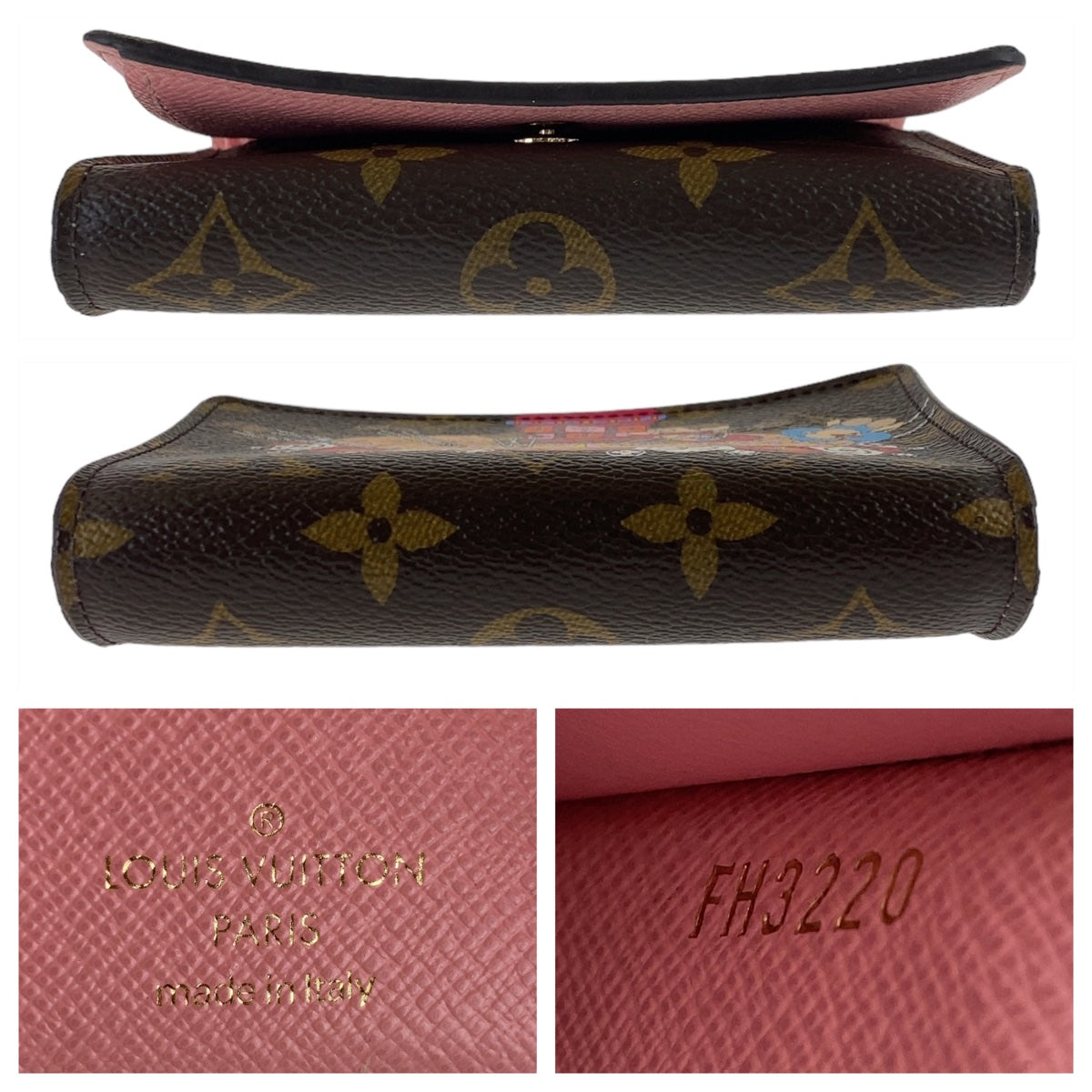 12309
LOUIS VUITTON ルイヴィトン モノグラム ヴィヴィエンヌ ポルトフォイユ ヴィクトリーヌ ブラウン ピンク ゴールド金具 PVC M69754 折財布 コンパクトウォレット  レディース