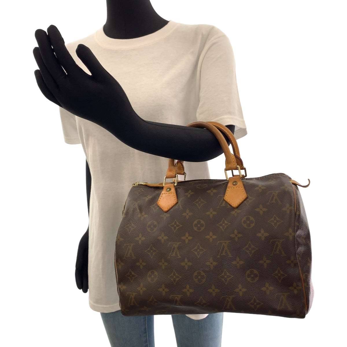 111774
LOUIS VUITTON ルイヴィトン モノグラム スピーディ30 ブラウン ゴールド金具 PVC M41526 ハンドバッグ ボストンバッグ  レディース