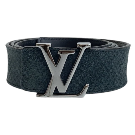 11777
LOUIS VUITTON ルイヴィトン マイクロダミエ サンチュール イニシャル 100cm/40inc グレー ブラック シルバー金具 スウェード / レザー M6857 ベルト  メンズ