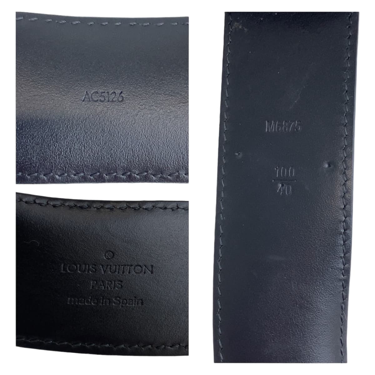 11777
LOUIS VUITTON ルイヴィトン マイクロダミエ サンチュール イニシャル 100cm/40inc グレー ブラック シルバー金具 スウェード / レザー M6857 ベルト  メンズ