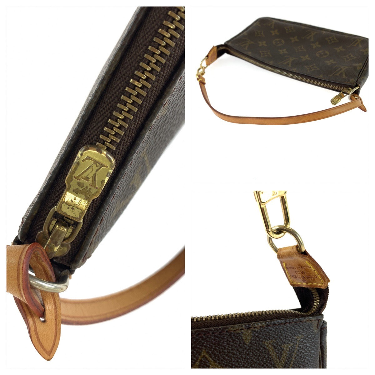 11778
LOUIS VUITTON ルイヴィトン モノグラム アクセポ ブラウン ゴールド金具 PVC M40712 ハンドバッグ アクセサリーポーチ  レディース ABP50