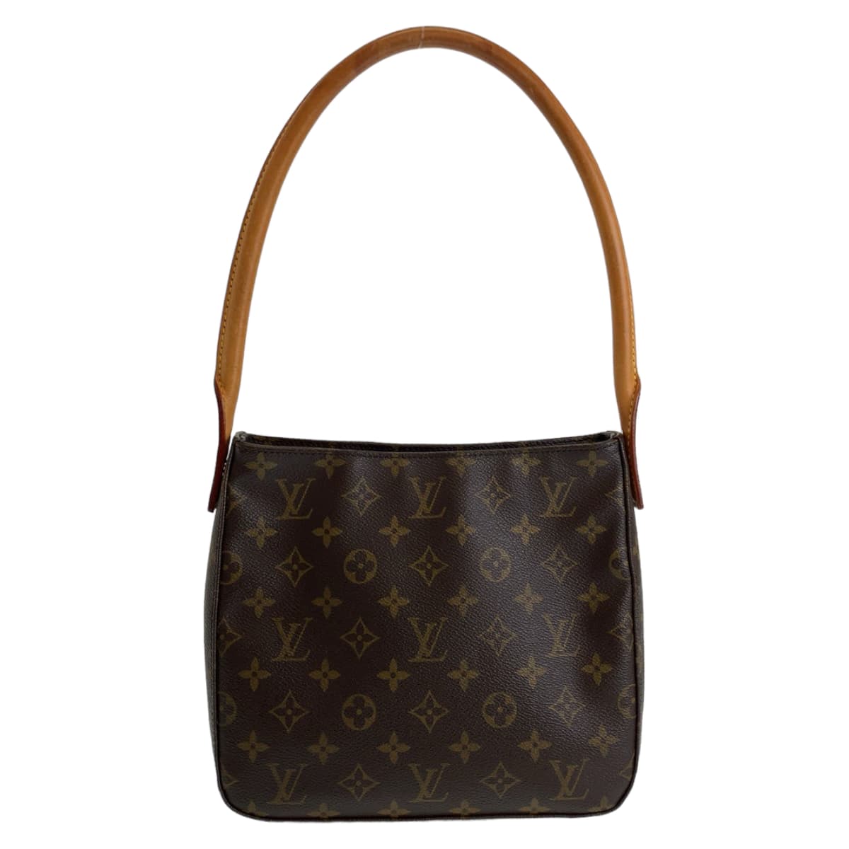 11782
LOUIS VUITTON ルイヴィトン モノグラム ルーピングMM ブラウン ゴールド金具 PVC M51146 ショルダーバッグ  レディース