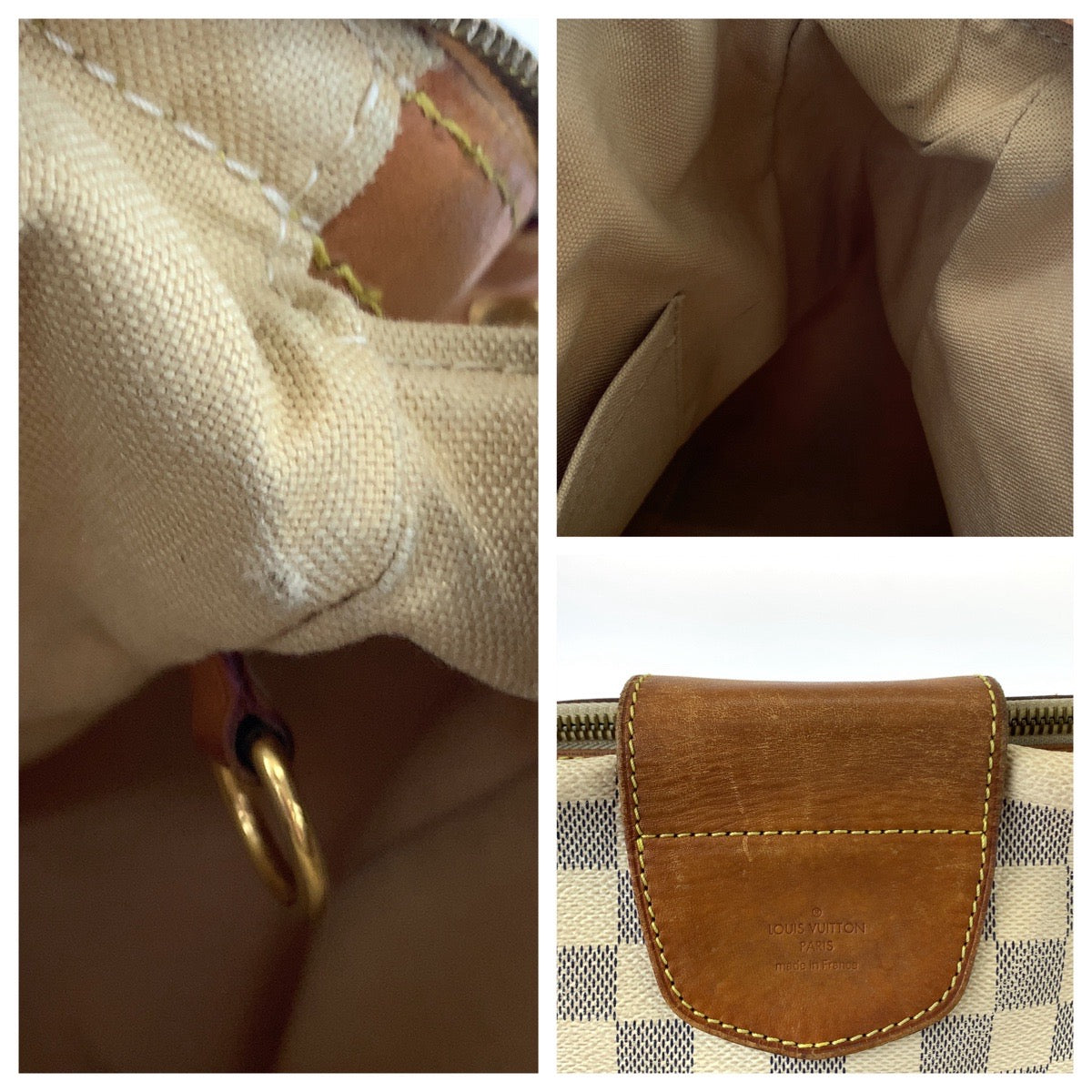 111783
LOUIS VUITTON ルイヴィトン ダミエ アズール ストレーザPM ホワイト ブラウン ゴールド金具 PVC N42220 ショルダーバッグ トートバッグ  レディース