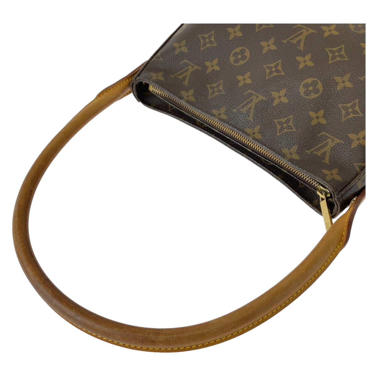 12305
LOUIS VUITTON ルイヴィトン モノグラム ルーピングMM ブラウン ゴールド金具 PVC M51146 ショルダーバッグ  レディース AB50
