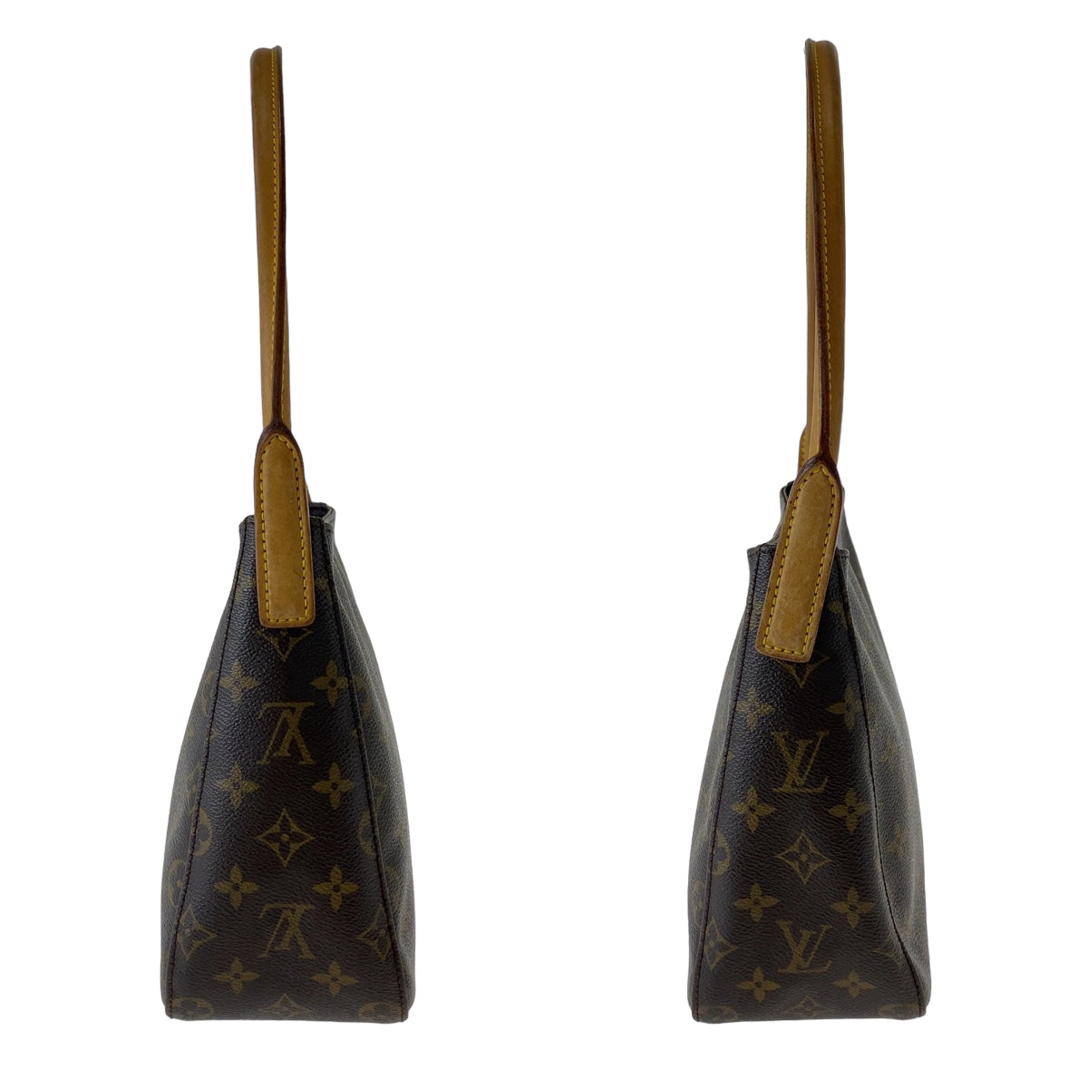12305
LOUIS VUITTON ルイヴィトン モノグラム ルーピングMM ブラウン ゴールド金具 PVC M51146 ショルダーバッグ  レディース AB50