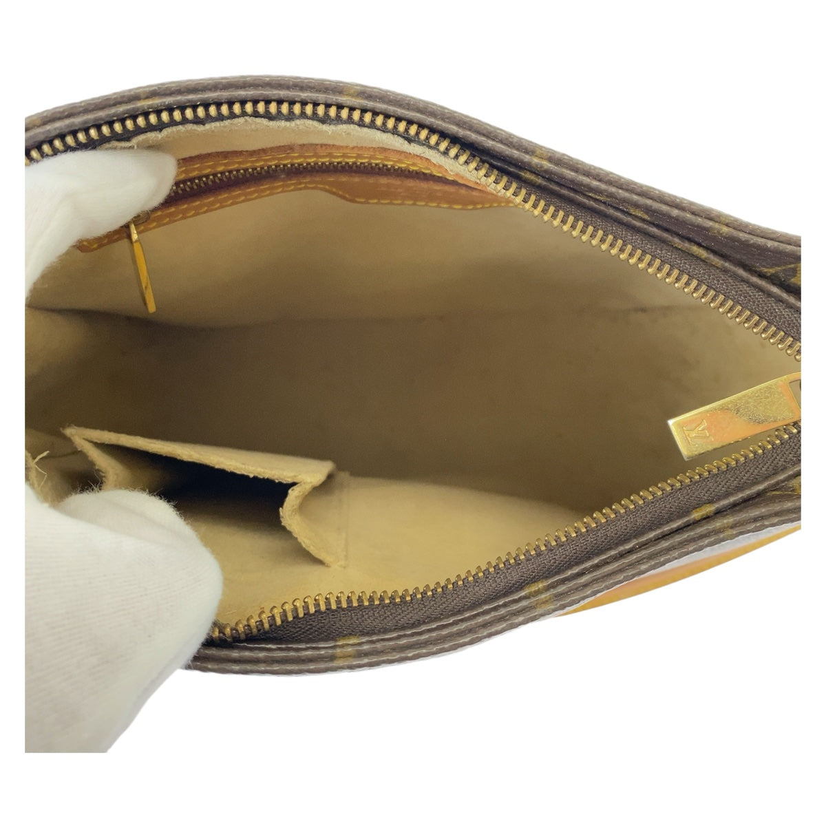 12305
LOUIS VUITTON ルイヴィトン モノグラム ルーピングMM ブラウン ゴールド金具 PVC M51146 ショルダーバッグ  レディース AB50