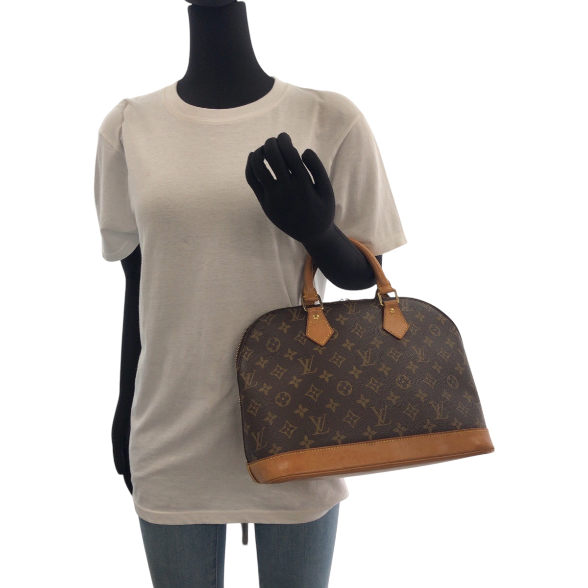 11785
LOUIS VUITTON ルイヴィトン ヴィンテージ モノグラム アルマ ブラウン ゴールド金具 PVC M51130 ハンドバッグ  レディース AB40