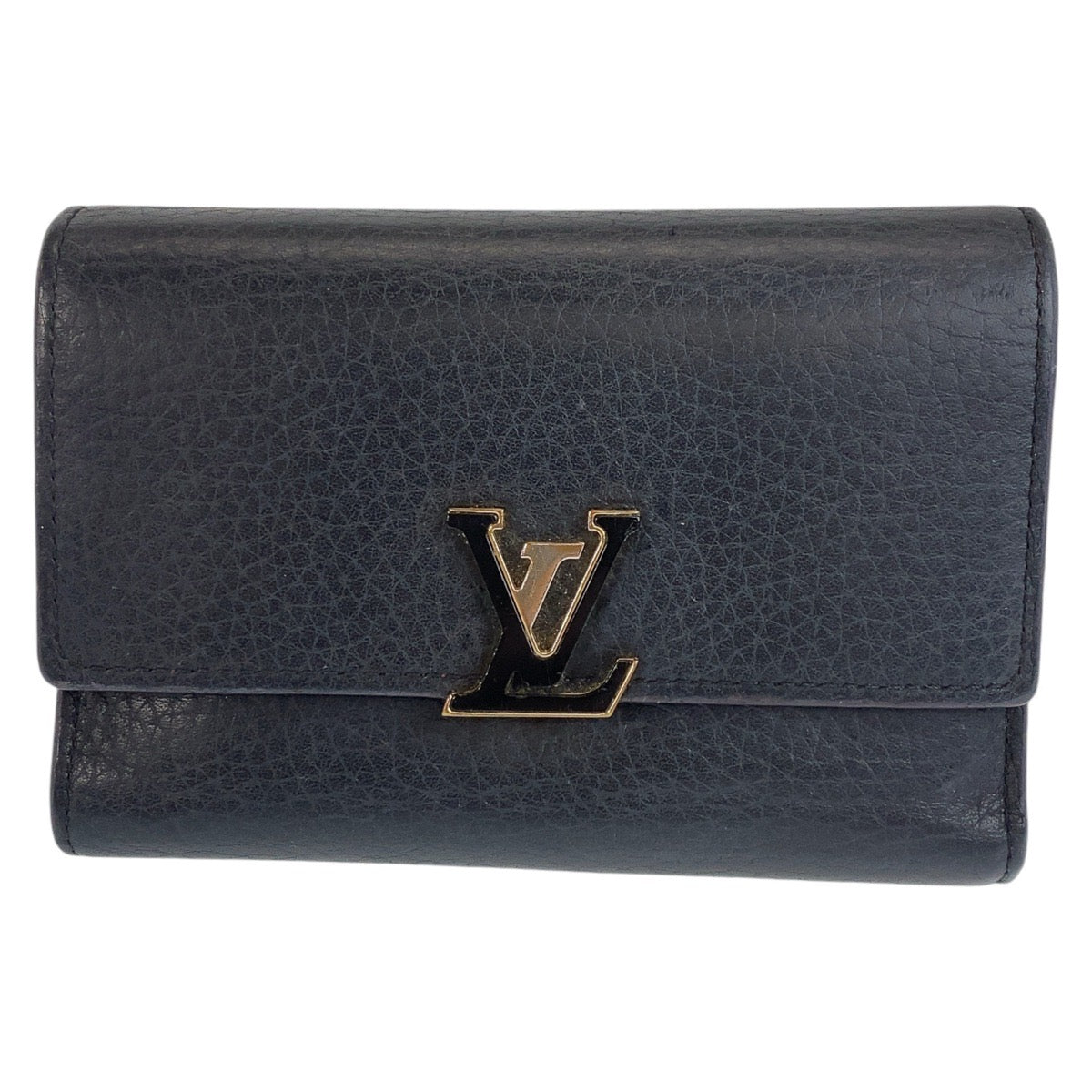 112303
LOUIS VUITTON ルイヴィトン トリヨン ポルトフォイユ カプシーヌ ブラック ピンク ゴールド金具 レザー M61248 折財布 コンパクトウォレット  レディース
