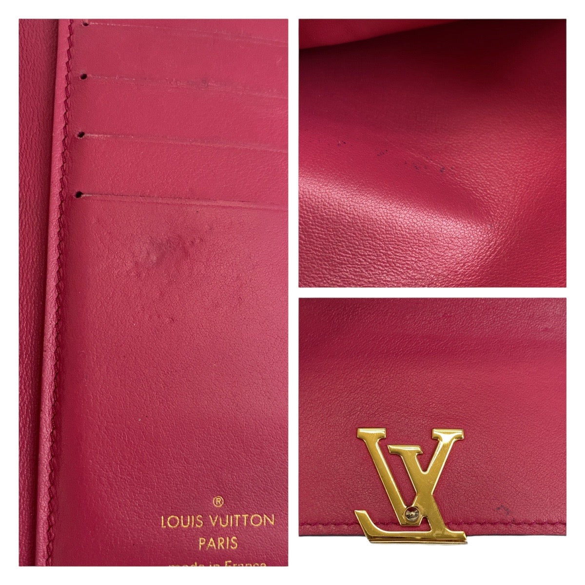 112303
LOUIS VUITTON ルイヴィトン トリヨン ポルトフォイユ カプシーヌ ブラック ピンク ゴールド金具 レザー M61248 折財布 コンパクトウォレット  レディース