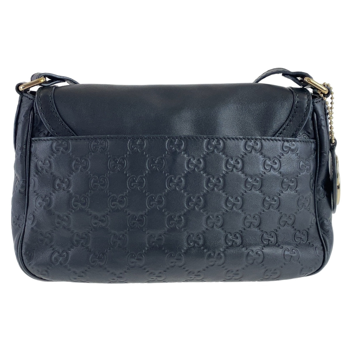 111791
GUCCI グッチ グッチシマ ブラック 黒 ゴールド金具 レザー 308452 斜め掛け ショルダーバッグ  レディース
