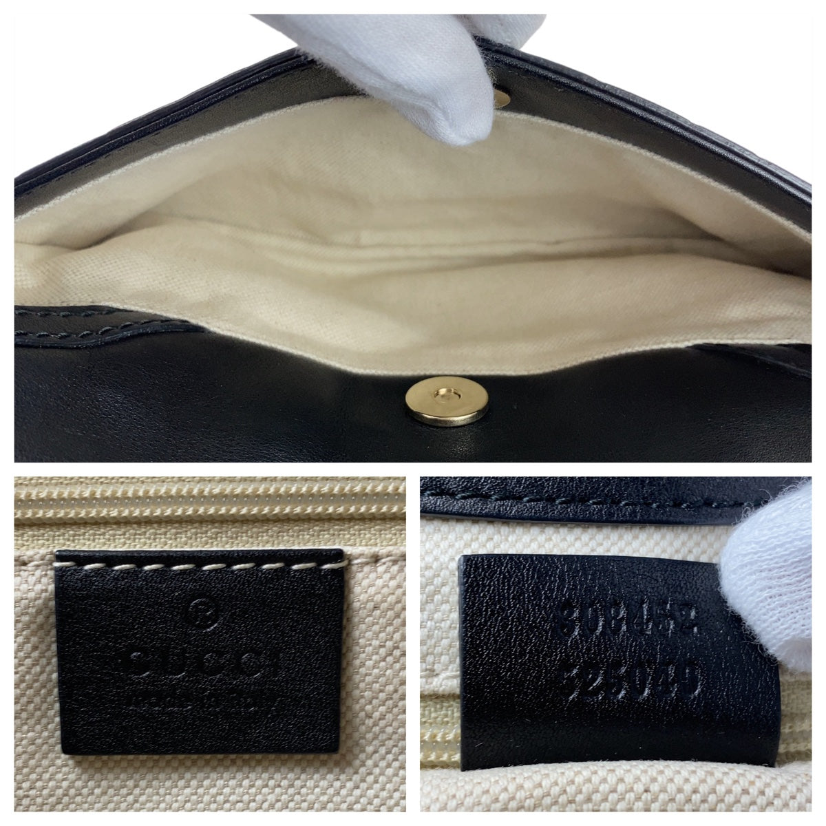 111791
GUCCI グッチ グッチシマ ブラック 黒 ゴールド金具 レザー 308452 斜め掛け ショルダーバッグ  レディース