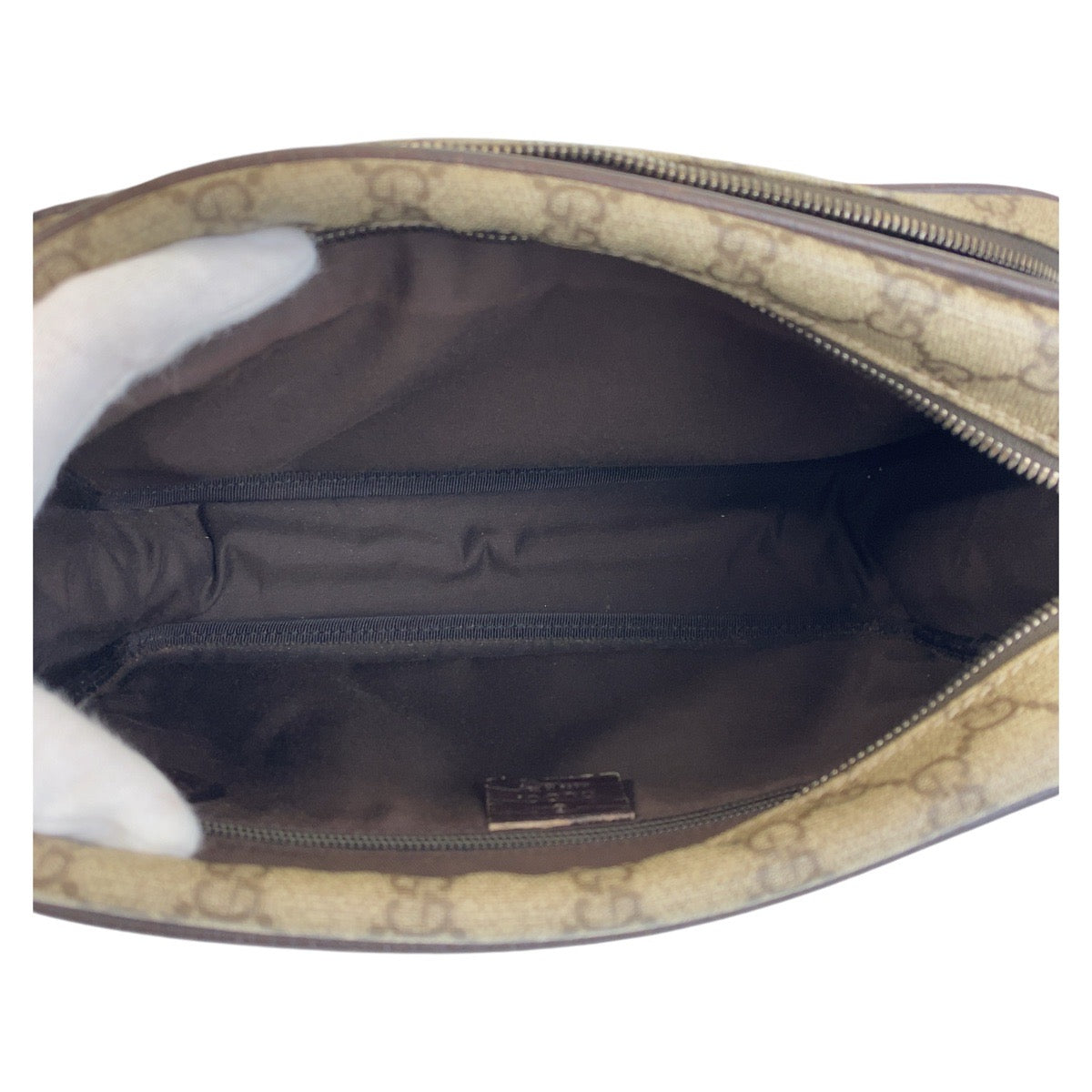12300
GUCCI グッチ ブラウン シルバー金具 GGスプリームキャンバス / レザー 114531 斜め掛け ショルダーバッグ ポシェット  レディース
