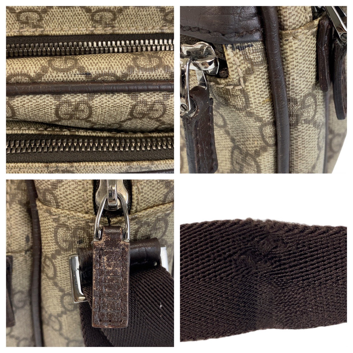 12300
GUCCI グッチ ブラウン シルバー金具 GGスプリームキャンバス / レザー 114531 斜め掛け ショルダーバッグ ポシェット  レディース
