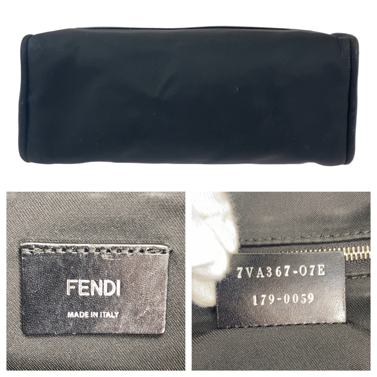 2299
FENDI フェンディ モンスター バグズアイ ブラック 黒 シルバー金具 レザー 7VA367 トートバッグ ハンドバッグ ビジネスバッグ  メンズ