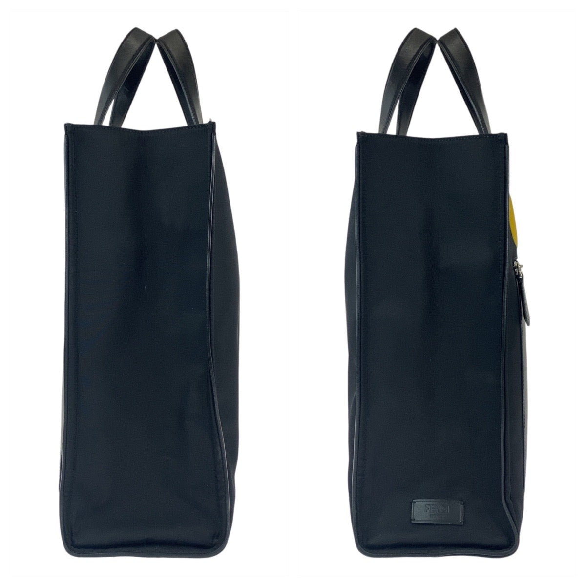 2299
FENDI フェンディ モンスター バグズアイ ブラック 黒 シルバー金具 レザー 7VA367 トートバッグ ハンドバッグ ビジネスバッグ  メンズ