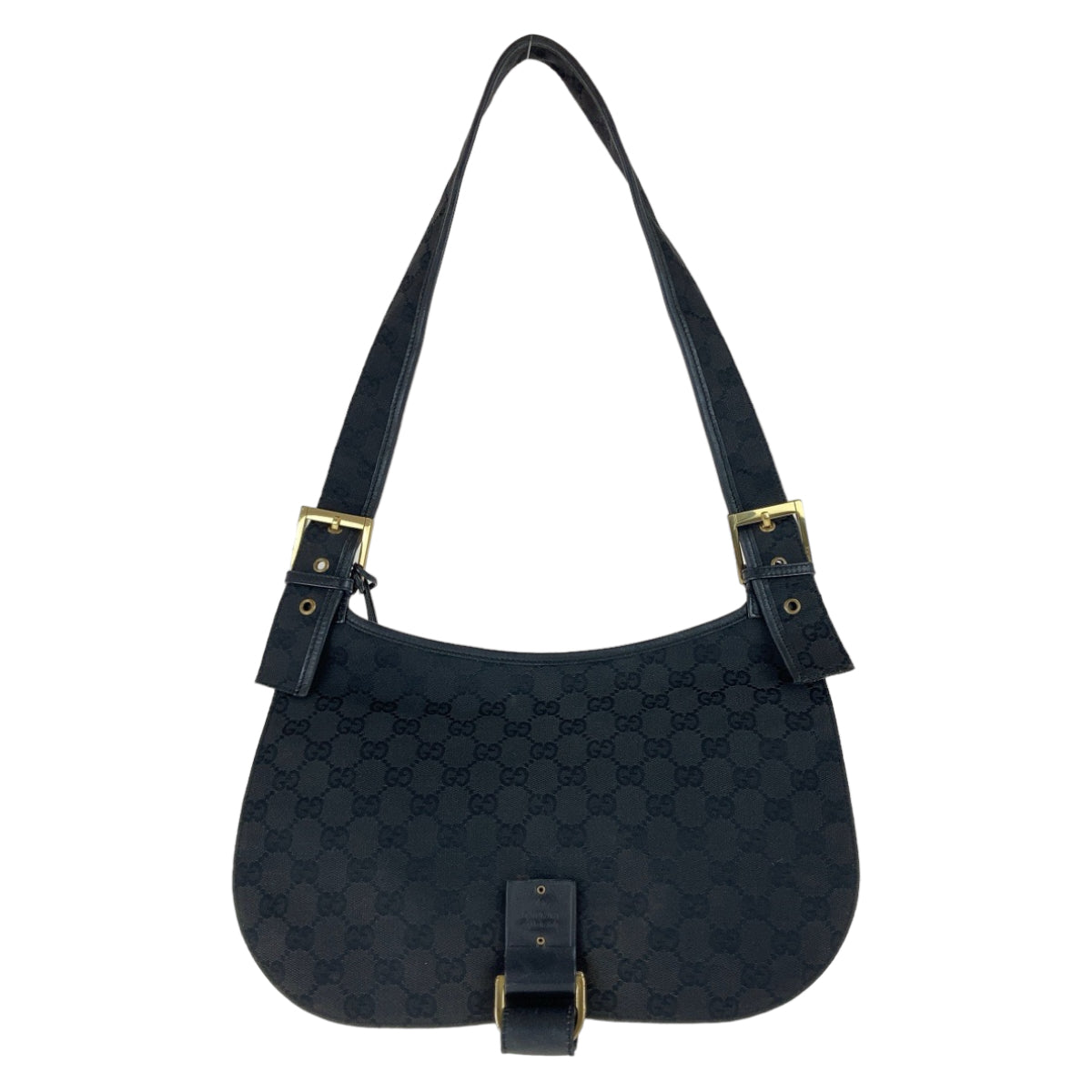 112298
GUCCI グッチ GG柄 ブラック 黒 ゴールド金具 GGキャンバス / レザー 90665 斜め掛け ショルダーバッグ メッセンジャーバッグ  レディース