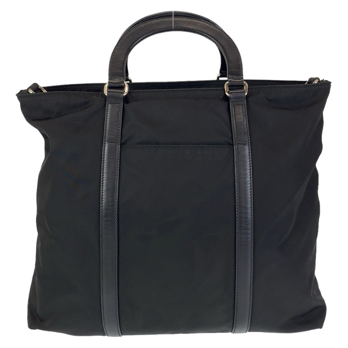 112296
PRADA プラダ テスート 三角ロゴプレート ブラック 黒 シルバー金具 ナイロン / レザー トートバッグ 斜め掛けショルダーバッグ 2way  レディース