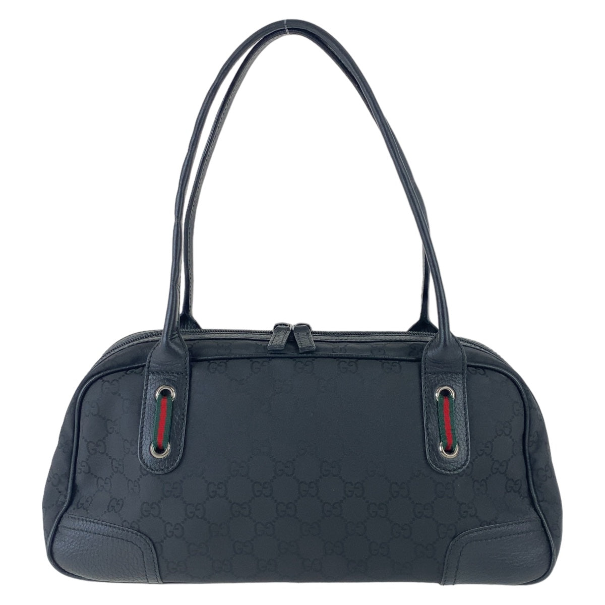 12289
GUCCI グッチ シェリーライン ブラック シルバー金具 ナイロン / レザー 293594 ショルダーバッグ ハンドバッグ  レディース ABP32