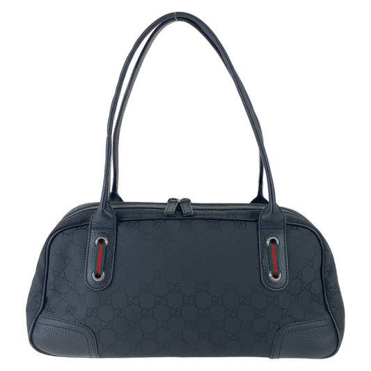 12289
GUCCI グッチ シェリーライン ブラック シルバー金具 ナイロン / レザー 293594 ショルダーバッグ ハンドバッグ  レディース ABP32