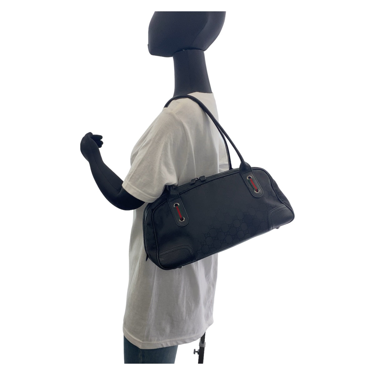 12289
GUCCI グッチ シェリーライン ブラック シルバー金具 ナイロン / レザー 293594 ショルダーバッグ ハンドバッグ  レディース ABP32