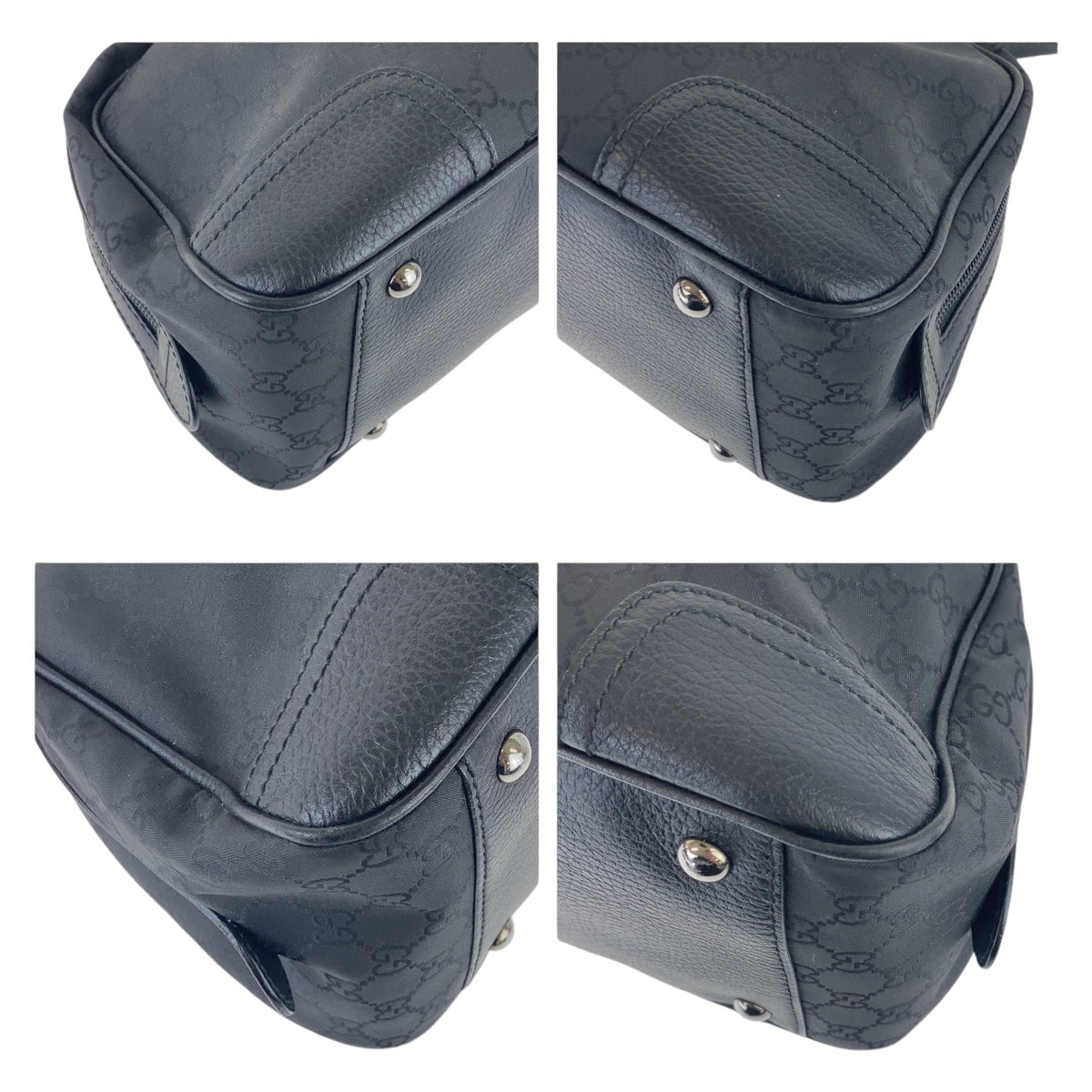 12289
GUCCI グッチ シェリーライン ブラック シルバー金具 ナイロン / レザー 293594 ショルダーバッグ ハンドバッグ  レディース ABP32