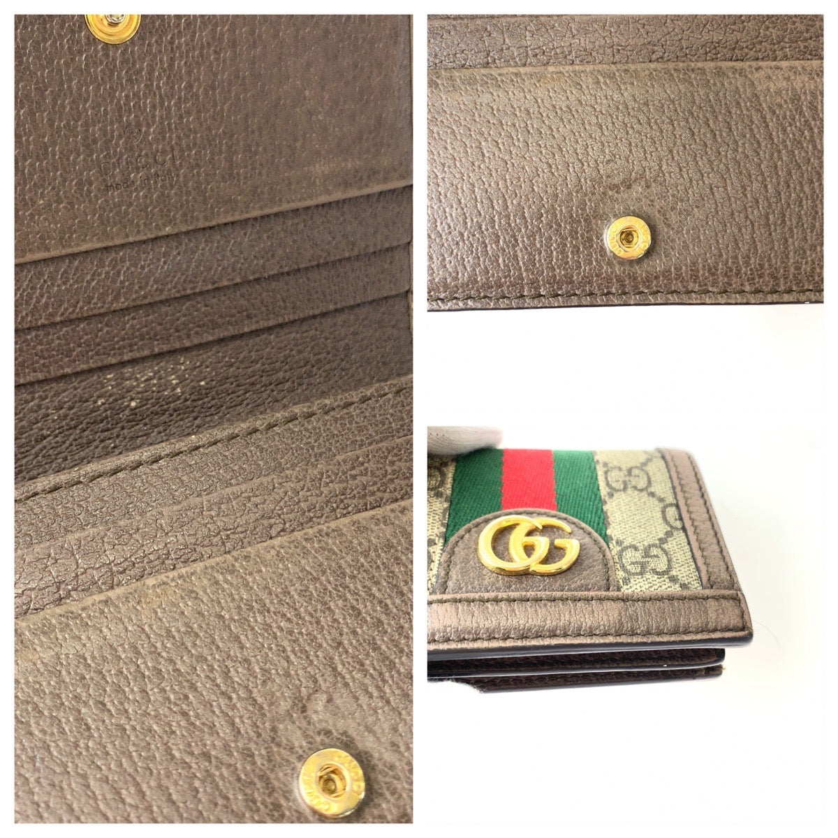 111797
GUCCI グッチ オフィディア マーモント シェリーライン ブラウン ゴールド金具 GGスプリームキャンバス 523155 折財布 コンパクトウォレット  メンズ