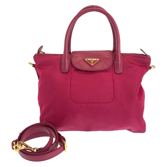 12288
PRADA プラダ サフィアーノ イビスコ ピンク ゴールド金具 レザー / ナイロン BN2106 トートバッグ ショルダーバッグ ハンドバッグ  レディース