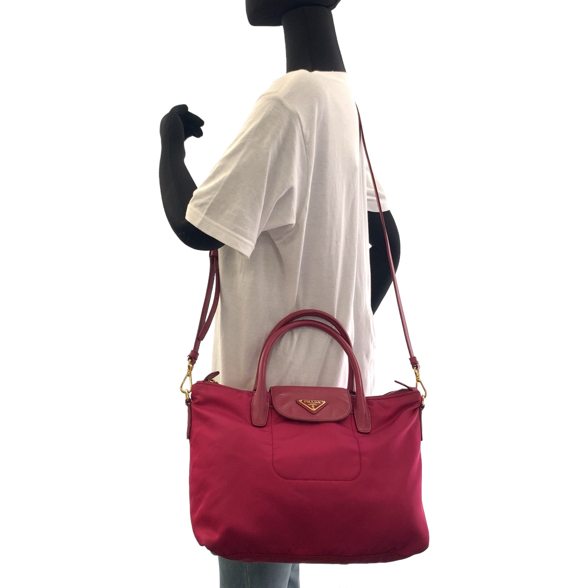 12288
PRADA プラダ サフィアーノ イビスコ ピンク ゴールド金具 レザー / ナイロン BN2106 トートバッグ ショルダーバッグ ハンドバッグ  レディース