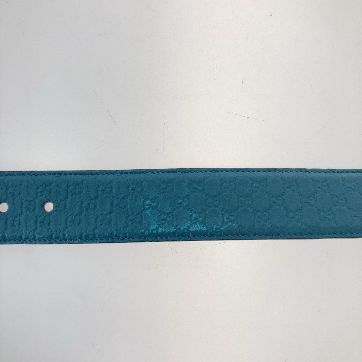 11805
GUCCI グッチ マイクログッチシマ GG 90cm/36インチ ブルー ゴールド金具 レザー 281548 ベルト  メンズ