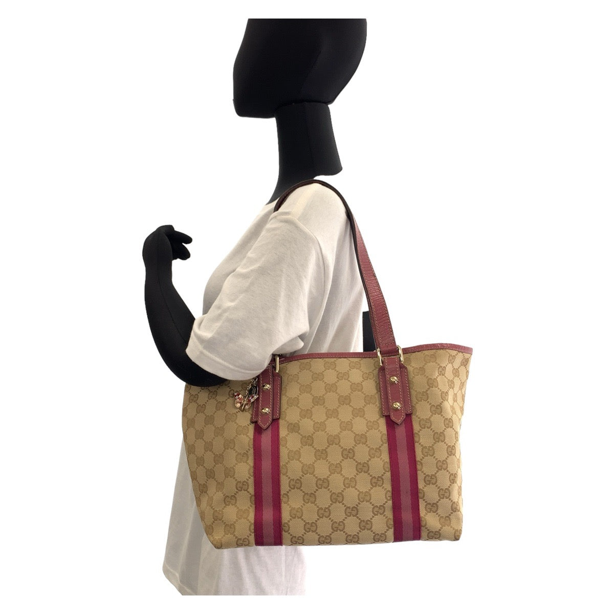 12282
GUCCI グッチ シェリー GG柄 ベージュ ピンク ゴールド金具 GGキャンバス / レザー 137396 トートバッグ ハンドバッグ ショルダーバッグ  レディース