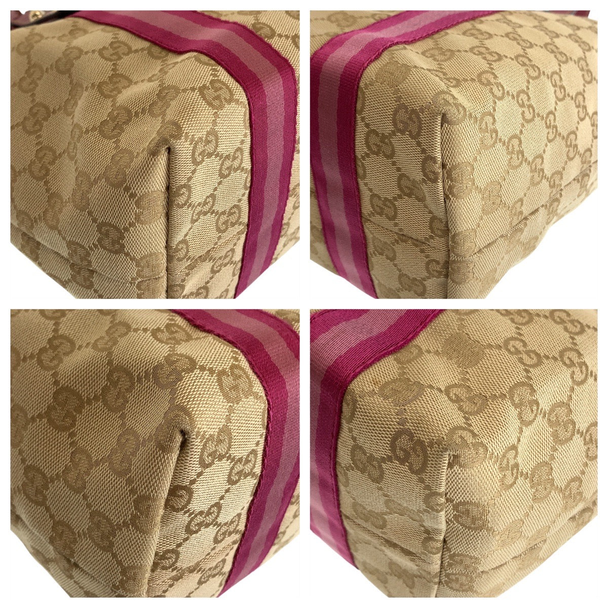 12282
GUCCI グッチ シェリー GG柄 ベージュ ピンク ゴールド金具 GGキャンバス / レザー 137396 トートバッグ ハンドバッグ ショルダーバッグ  レディース