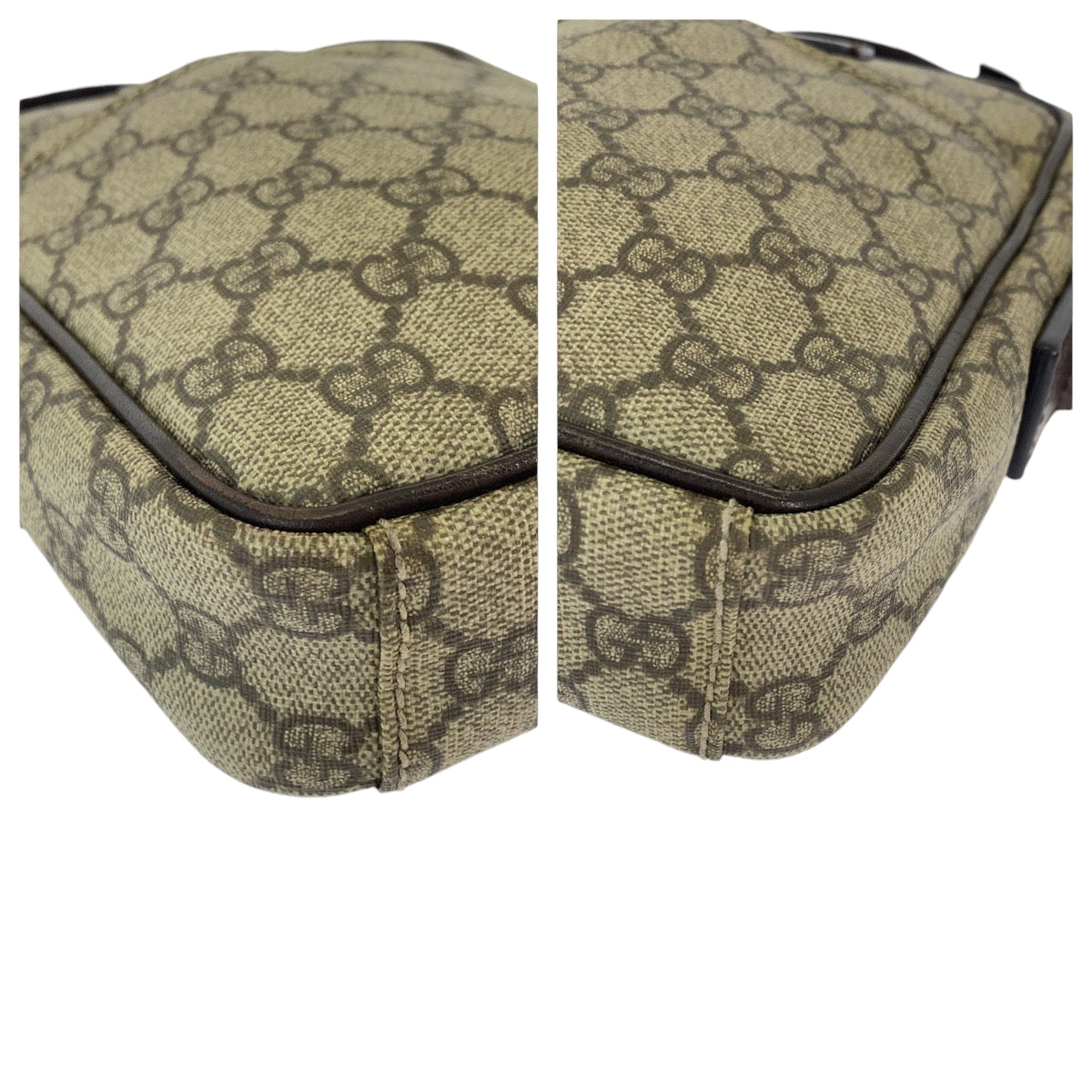 12280
GUCCI グッチ ベージュ ブラウン シルバー金具 GGスプリームキャンバス 122754 斜め掛け ショルダーバッグ ポシェット  メンズ