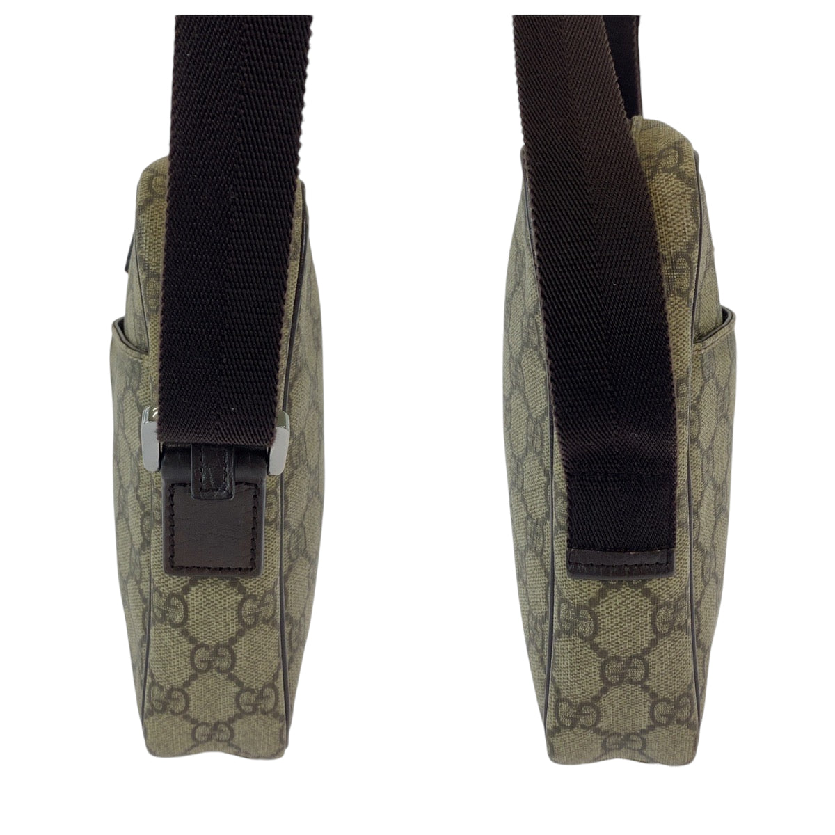12280
GUCCI グッチ ベージュ ブラウン シルバー金具 GGスプリームキャンバス 122754 斜め掛け ショルダーバッグ ポシェット  メンズ