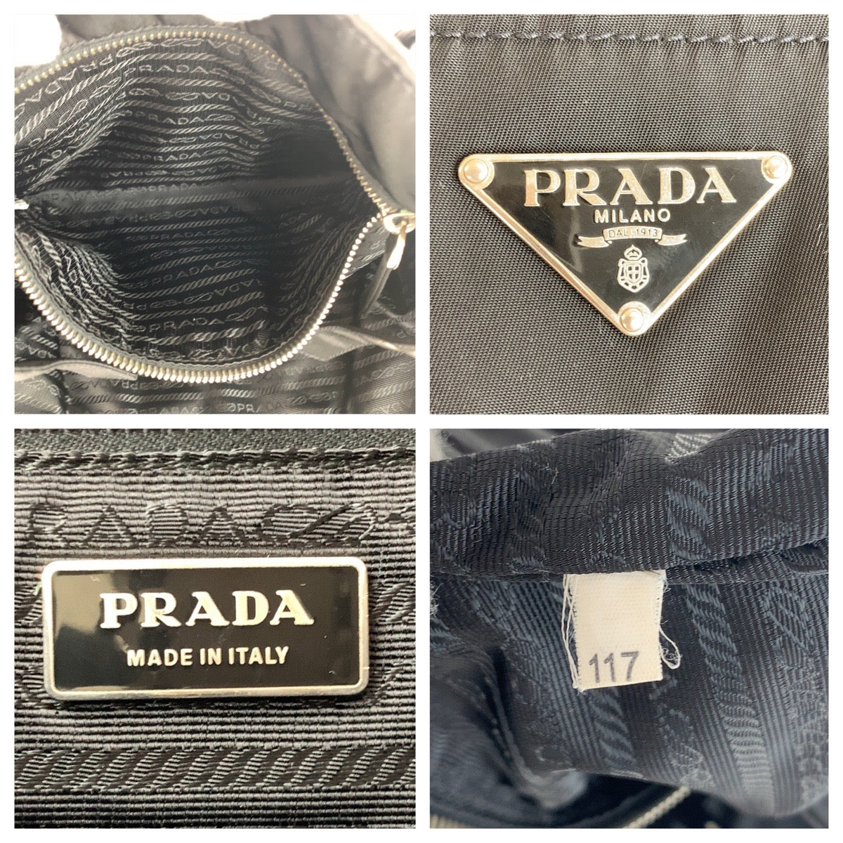 11816
PRADA プラダ テスート 三角ロゴプレート ブラック 黒 シルバー金具 ナイロン トートバッグ ショルダーバッグ ビジネスバッグ  メンズ