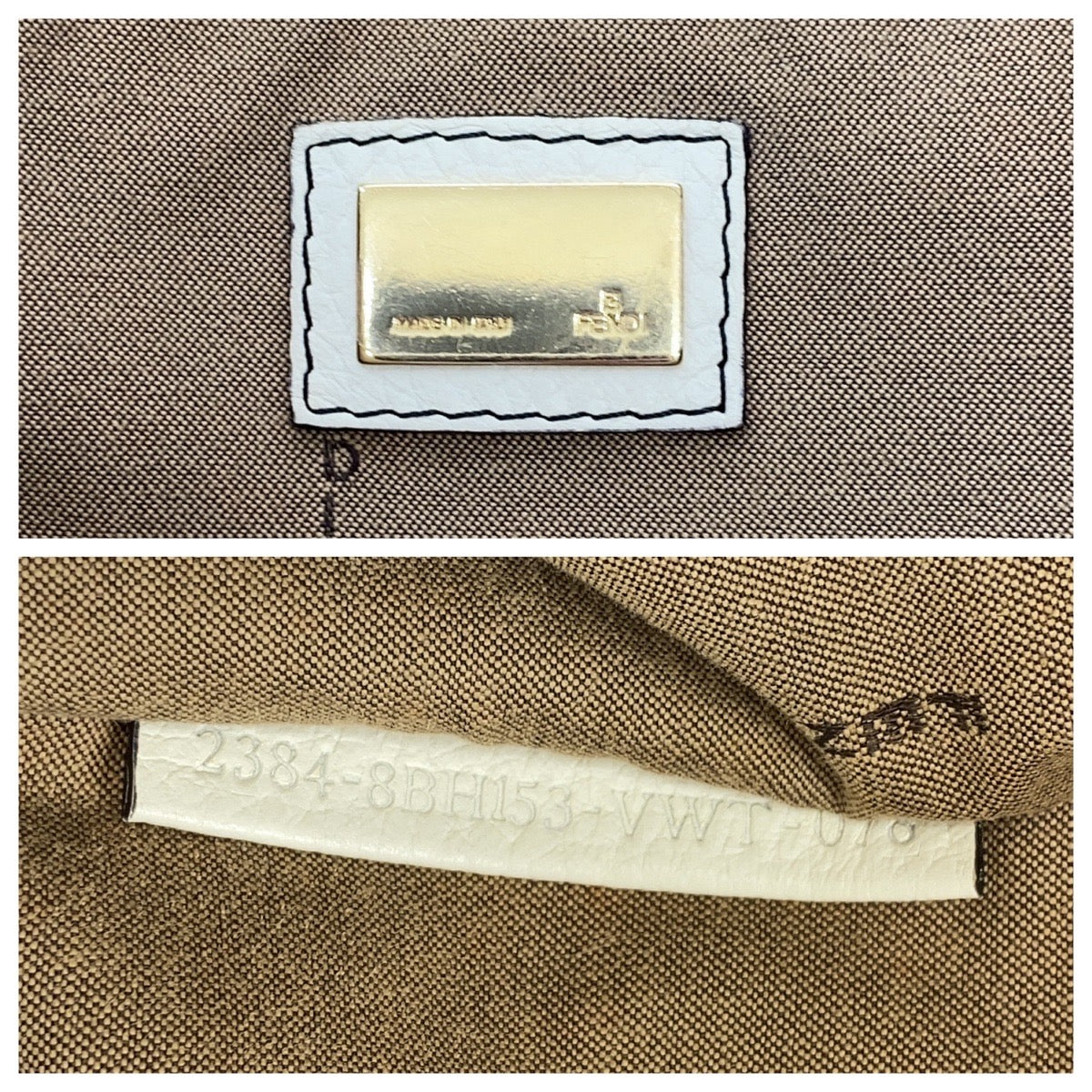 FENDI フェンディ ズッキーノ グレー ホワイト ゴールド金具 キャンバス 8BH153 トートバッグ ハンドバッグ  レディース