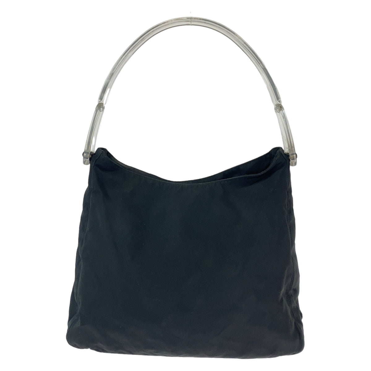 12278
PRADA プラダ テスート 三角ロゴプレート ブラック 黒 シルバー金具 ナイロン ワンショルダーバッグ 肩掛け プラハンドル  レディース