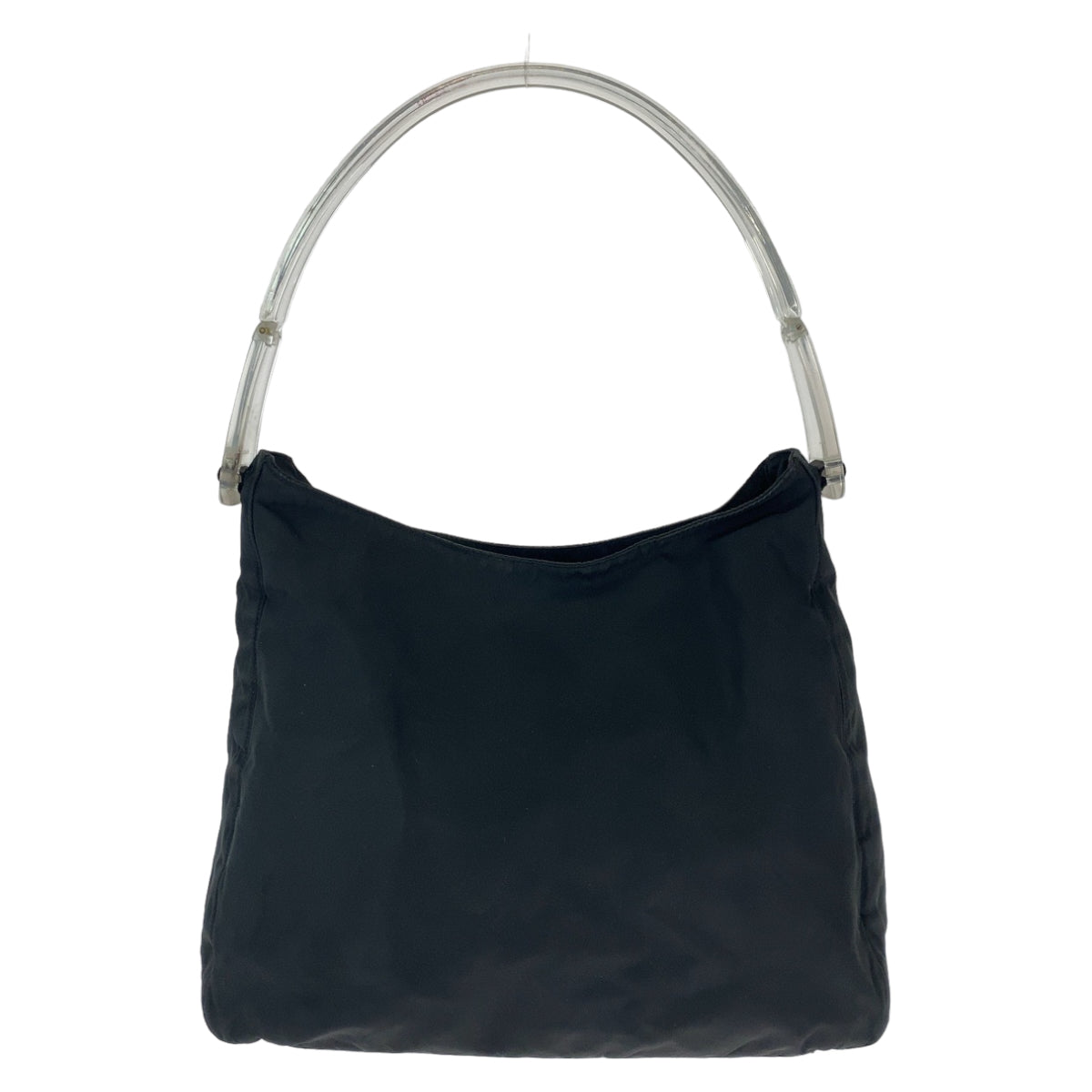 12278
PRADA プラダ テスート 三角ロゴプレート ブラック 黒 シルバー金具 ナイロン ワンショルダーバッグ 肩掛け プラハンドル  レディース