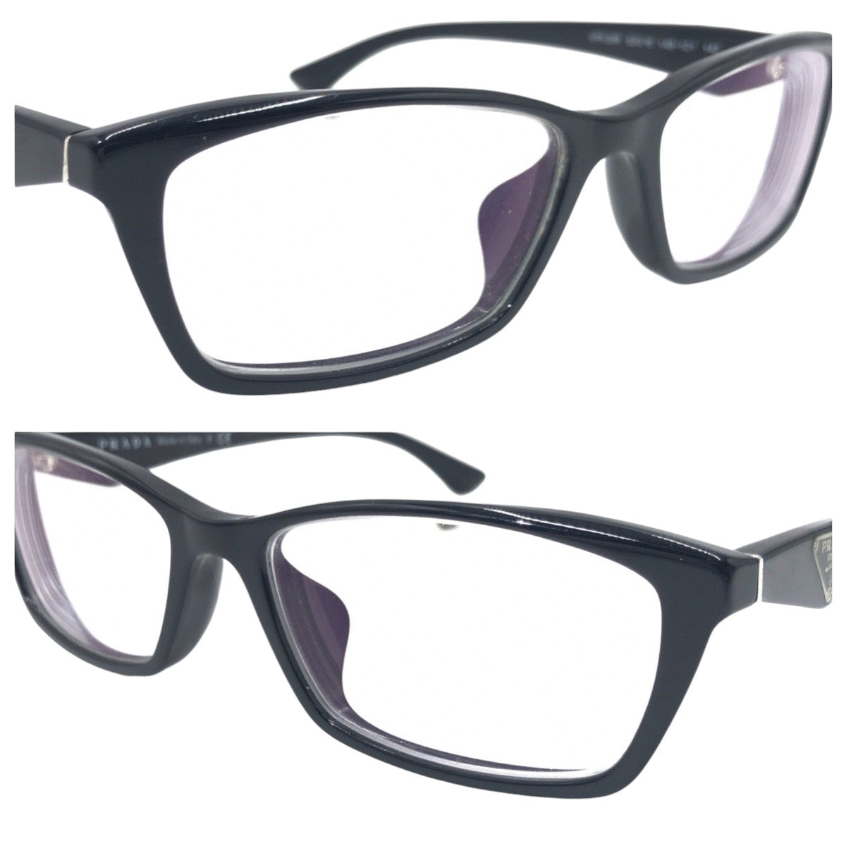 PRADA Prada Triangle Logo Black Plastic VPR20R 5316 1AB 1O1 140 Glasses Eyeglass Frames Women's