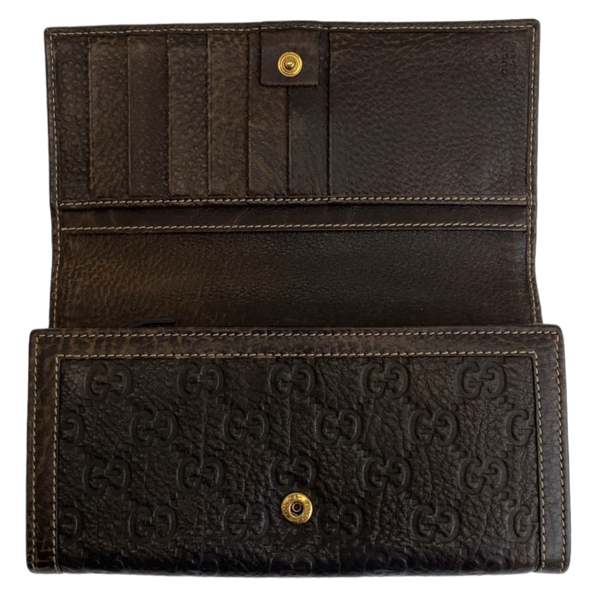 11818
GUCCI グッチ ホースビット グッチシマ ブラウン ゴールド金具 レザー 長財布 ロングウォレット 男女兼用  レディース