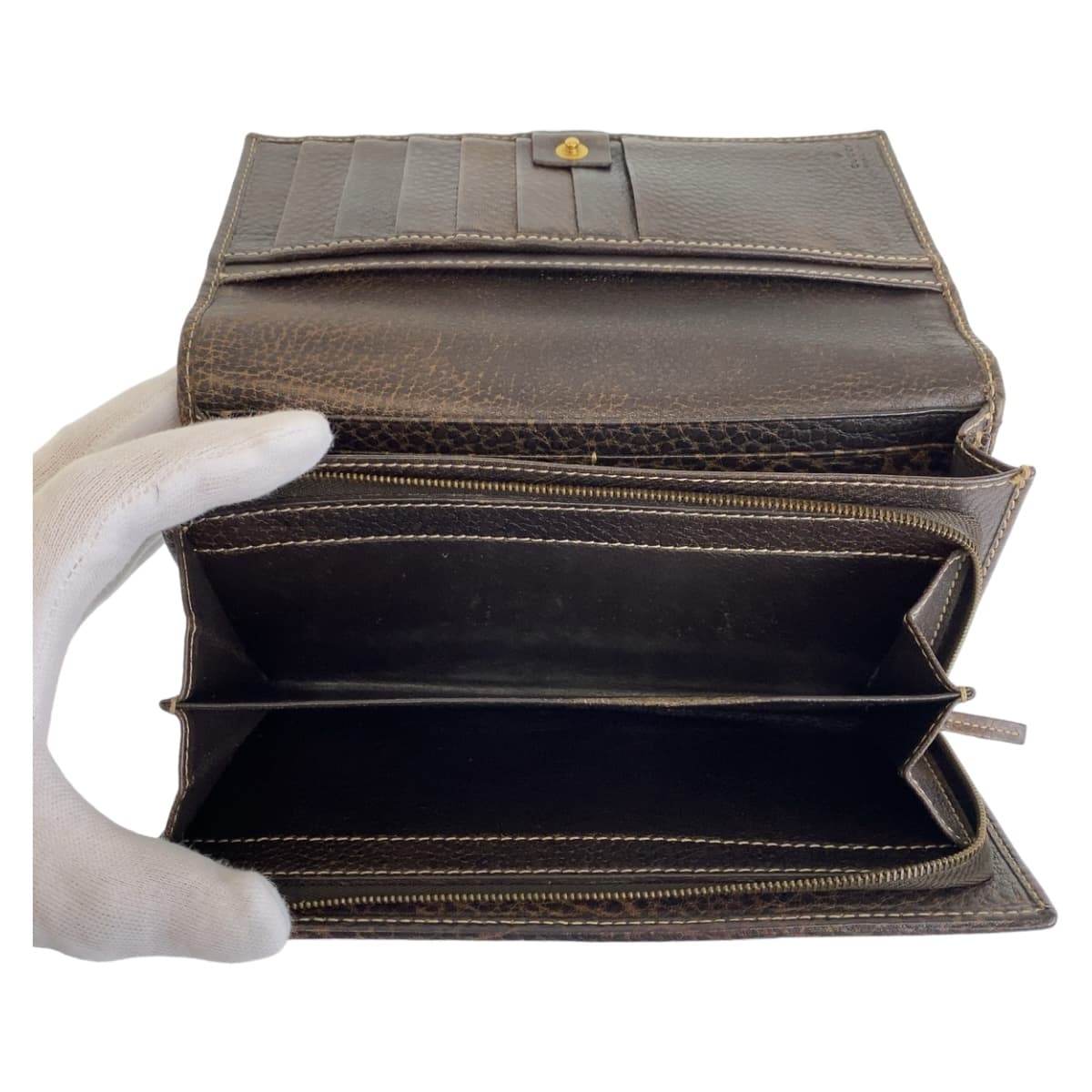 11818
GUCCI グッチ ホースビット グッチシマ ブラウン ゴールド金具 レザー 長財布 ロングウォレット 男女兼用  レディース