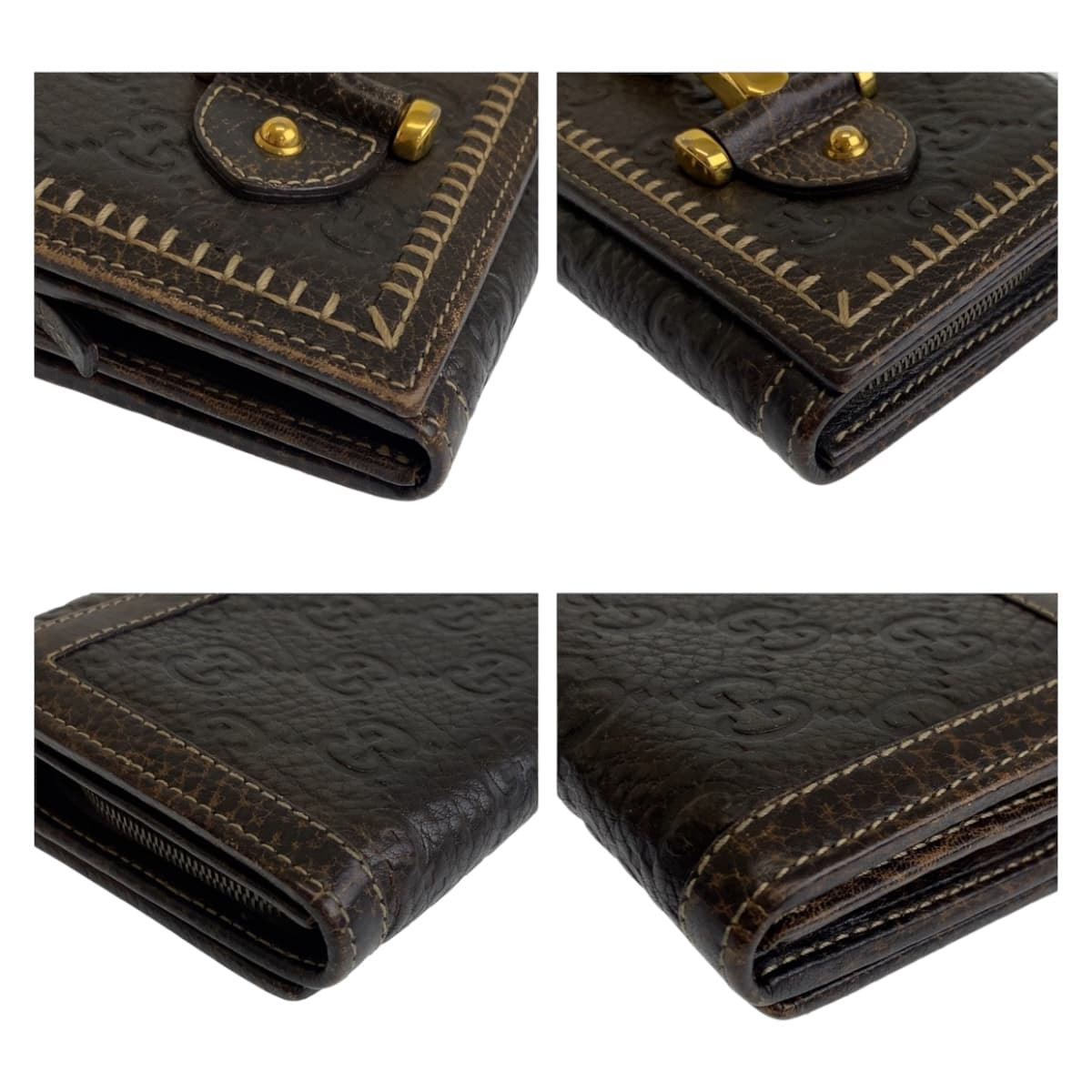 11818
GUCCI グッチ ホースビット グッチシマ ブラウン ゴールド金具 レザー 長財布 ロングウォレット 男女兼用  レディース