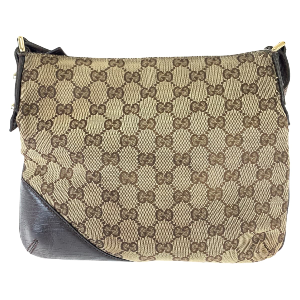 11820
GUCCI グッチ シェリーライン ホースビット ブラウン ベージュ ゴールド金具 GGキャンバス 141506 ショルダーバッグ 斜め掛け ポシェット  レディース