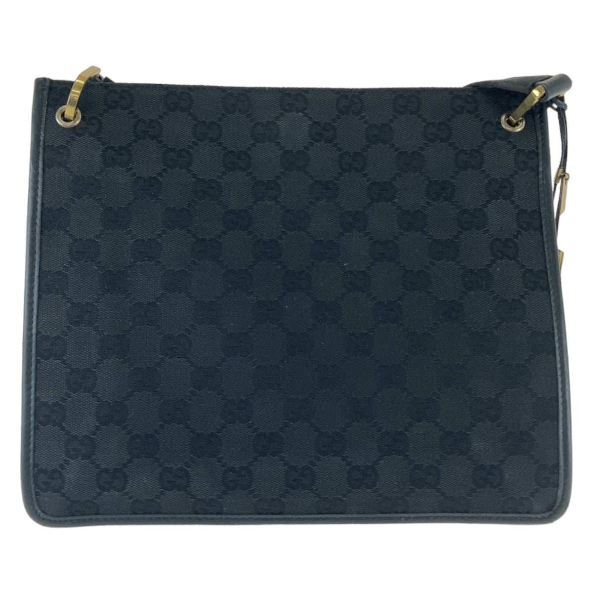 11822
GUCCI グッチ ブラック ゴールド金具 GGキャンバス / レザー 91762 斜め掛け ショルダーバッグ ポシェット  メンズ