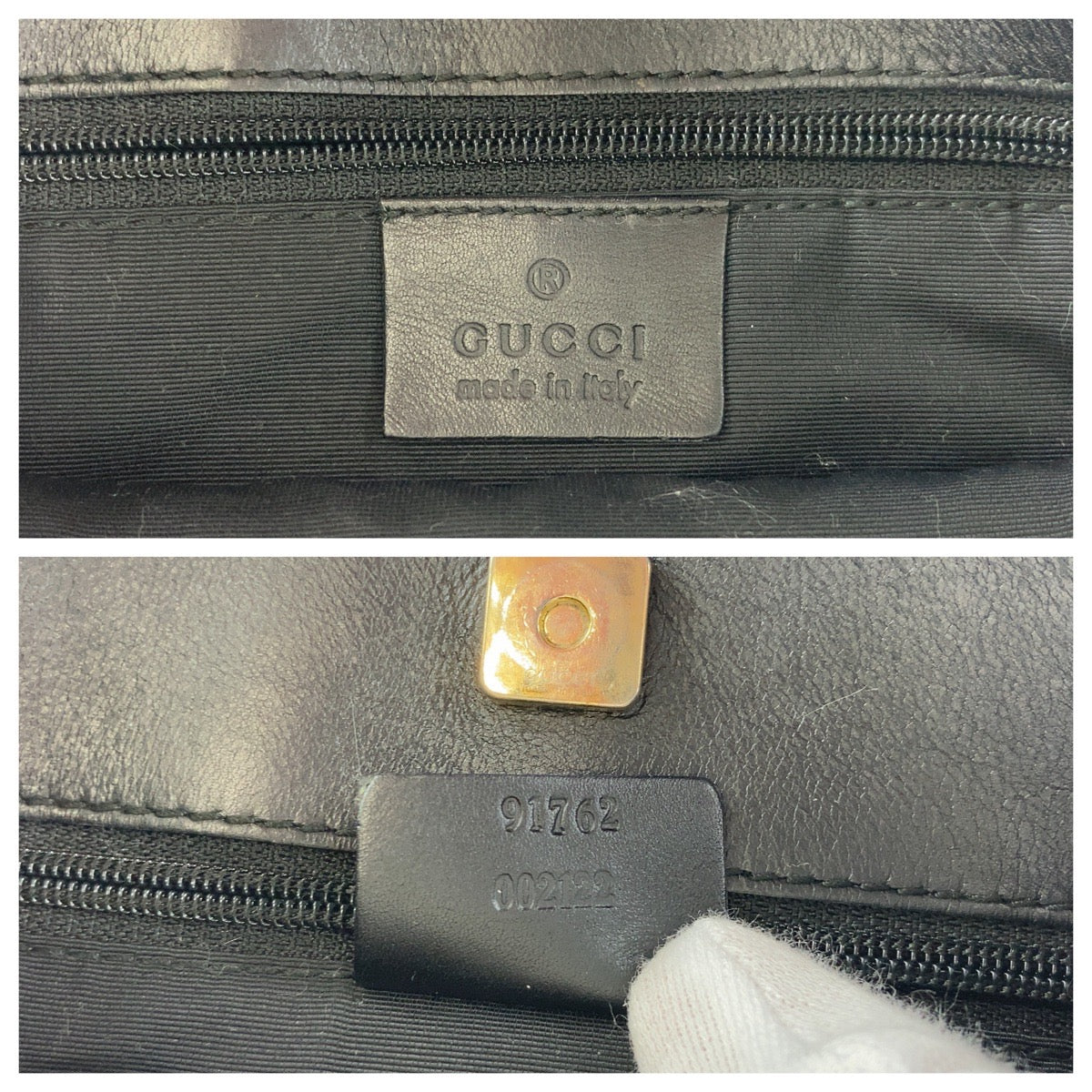 11822
GUCCI グッチ ブラック ゴールド金具 GGキャンバス / レザー 91762 斜め掛け ショルダーバッグ ポシェット  メンズ