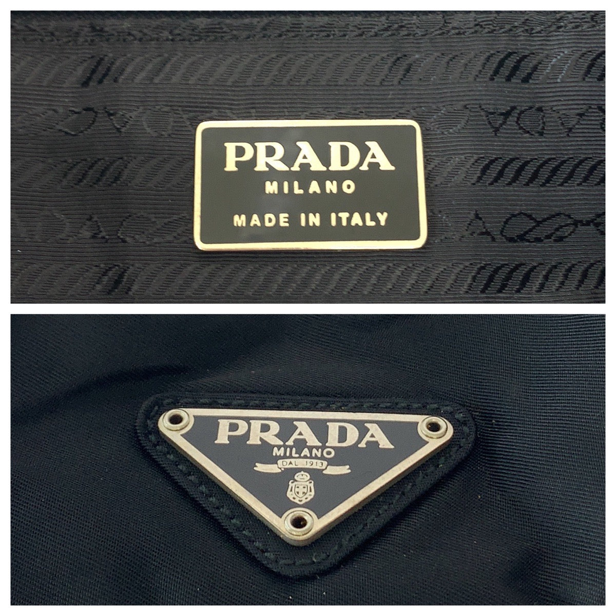11824
PRADA プラダ テスート 三角ロゴプレート ブラック 黒 ナイロン ワンショルダーバッグ ハンドバッグ  レディース