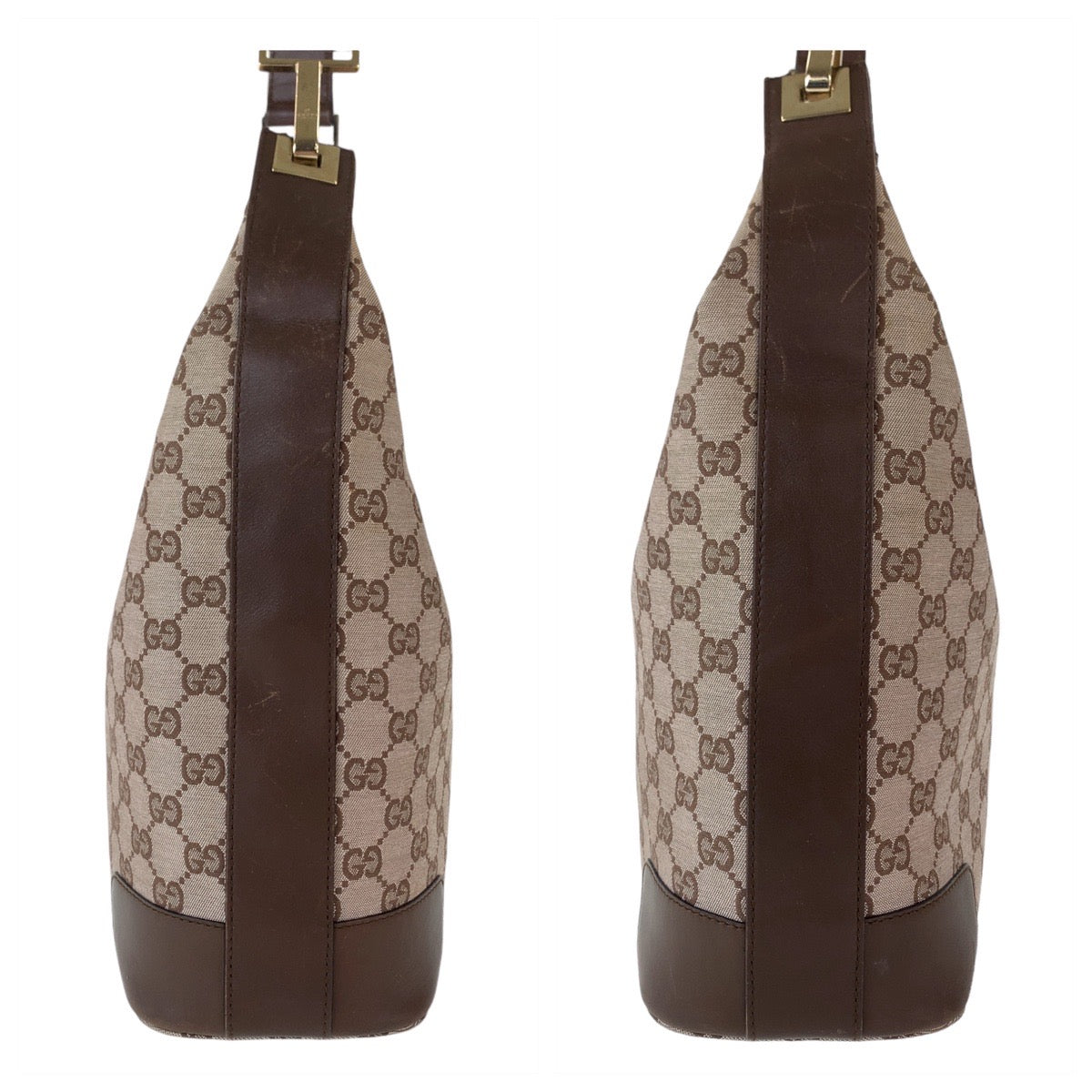 GUCCI グッチ GG柄 ブラウン ゴールド金具 GGキャンバス / レザー 001.4204 ショルダーバッグ  レディース