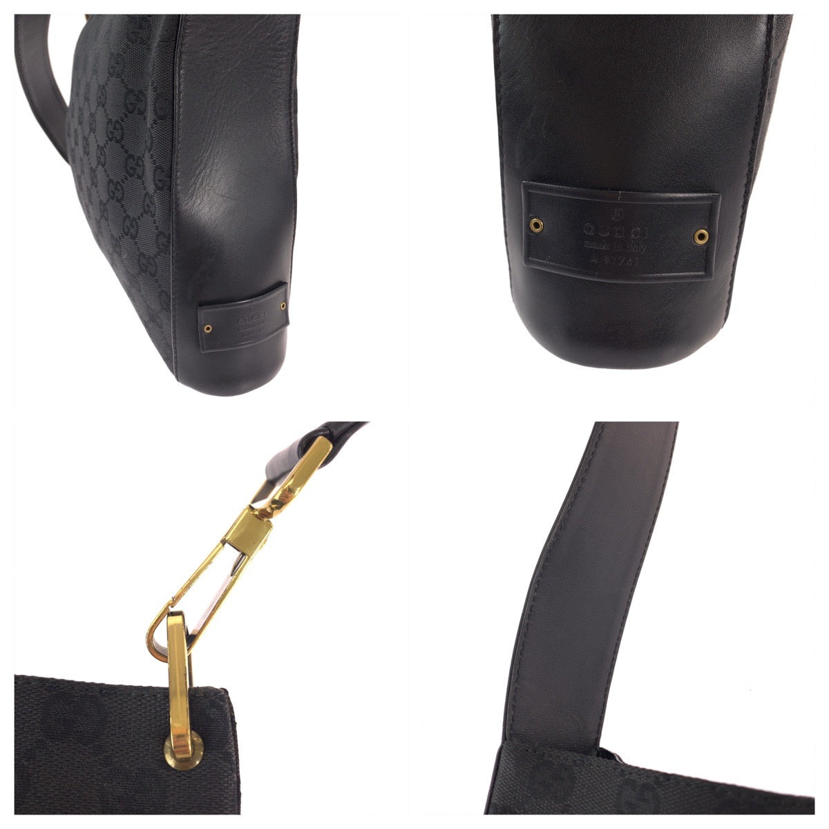 12270
GUCCI グッチ ブラック 黒 ゴールド金具 GGキャンバス 91761 ショルダーバッグ  レディース